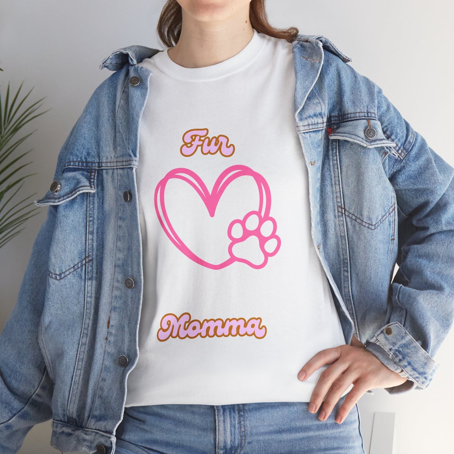 Dog Lover Unisex T shirtFur Momma with Paws and Hearts Design