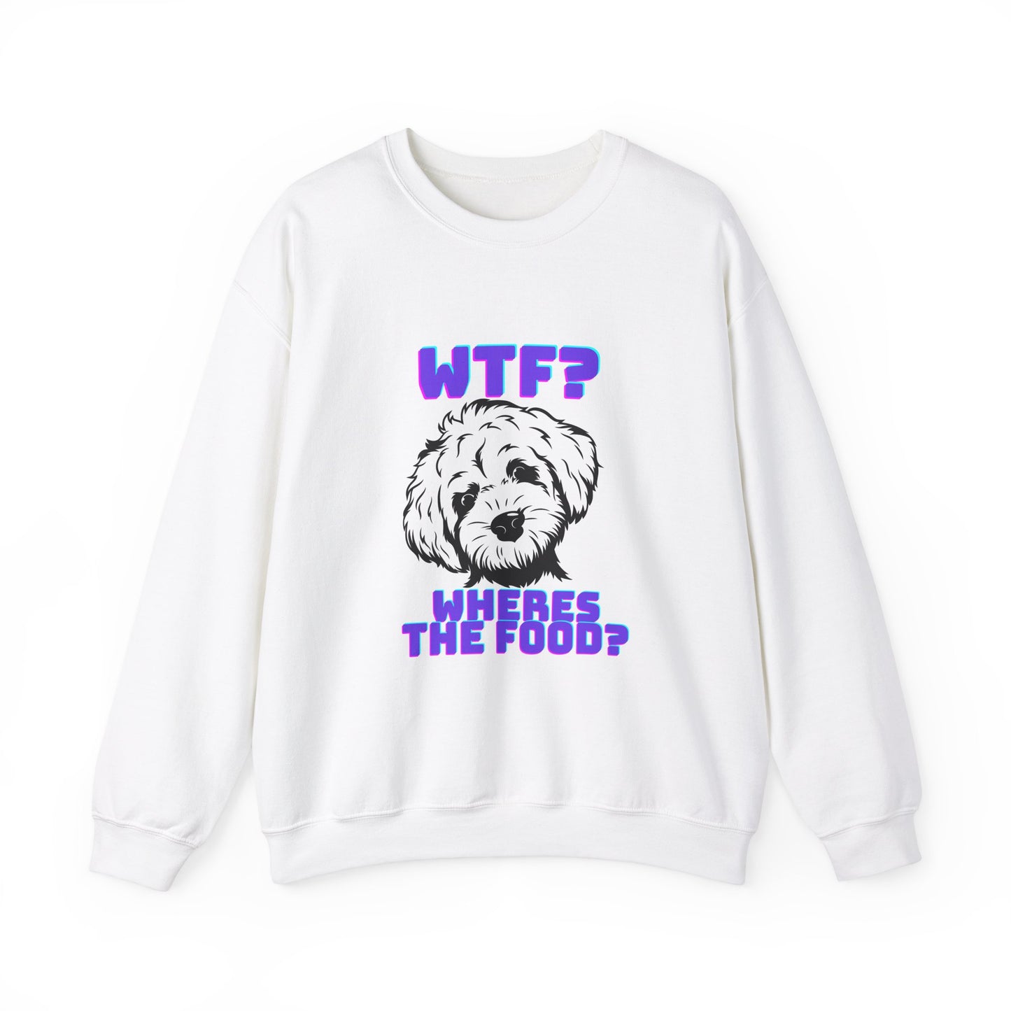 wtf wheres the food poodle Crewneck Sweatshirt