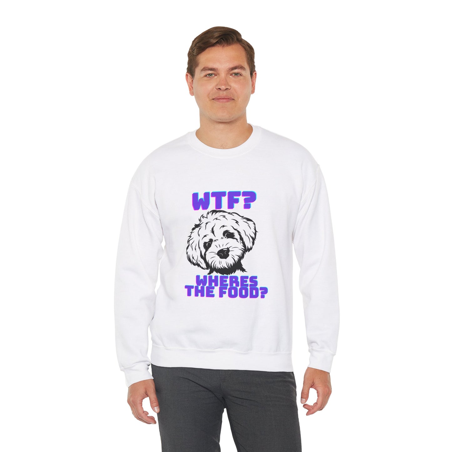 wtf wheres the food poodle Crewneck Sweatshirt